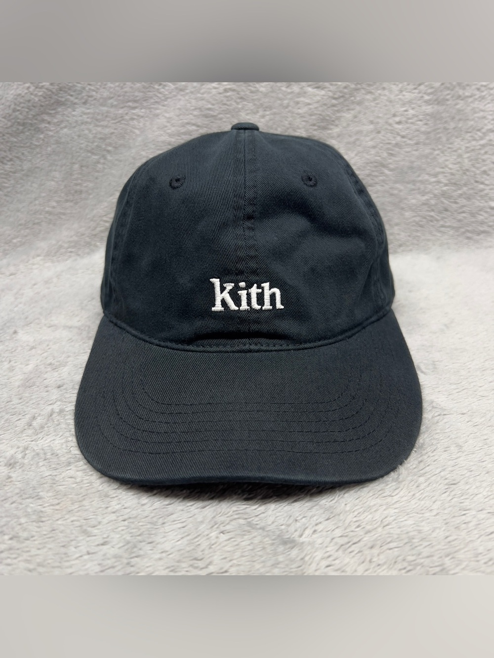 Kith Brand Logo Hat Adjustable Strap Black 100% Cotton Streetwear Baseball Cap